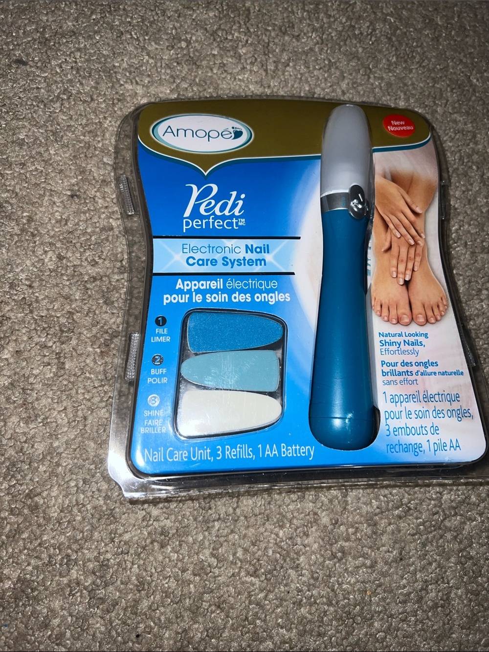 AMO Pedi Perfect Electronic Nail Care Kit - Blue & White